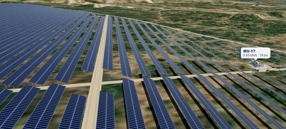 3D render of the Mpumalanga solar PV layout